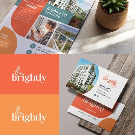 Brightly Apartments Branding